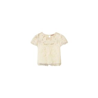 Twinset Blouses, female, Beige, Size: S Blusa in mussola con ricamo