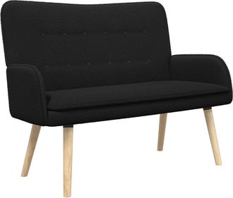 vidaXL Sof&aacute; De 2 Plazas Negro 115 X 61 X 87 Cm Boucl&eacute; Vidaxl