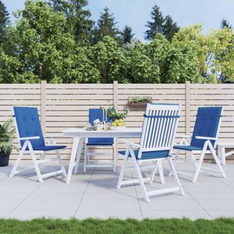 vidaXL Cuscini per Sedie 4 pz Blu Reale 120x50x3 cm in Tessuto - Vidaxl