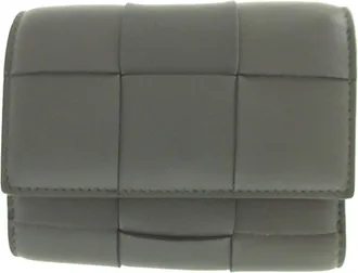 Bottega Veneta Gray Leather Wallet (Tri-Fold) (Pre-Owned)