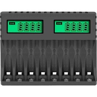 OEM Cargador De Bater&iacute;as Con Pantalla Lcd, Cargador Inteligente De 8 Ranuras Para Bater&iacute;as Recargables Aa/aaa Nicd Nimh, Cargador Aa/aaa