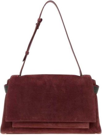 Brunello Cucinelli Burgundy Suede Shopping Bag C4187 Borse A Mano
