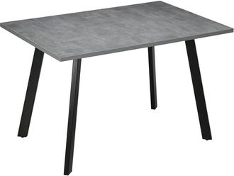 HOMCOM Homcom - Modern Rectangular Dining Table with Metal Legs Indoor, Dark Grey