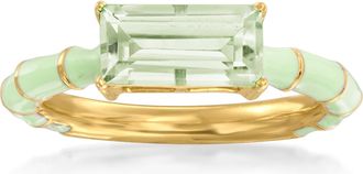 Ross-Simons Prasiolite Ring With Green Enamel in 18kt Gold Over Sterling