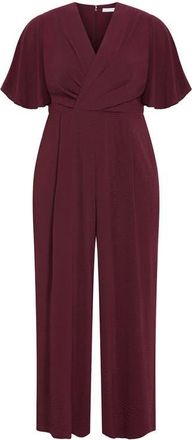 City Chic Braelynn Short Sleeve Jumpsuit in Dark Cherry at Nordstrom, Size Xxxs