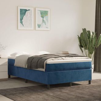 vidaXL Vidaxl - Cama Box Spring Con Colch&oacute;n Terciopelo Azul Oscuro 120x200 Cm