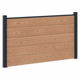 vidaXL Panel De Valla Wpc Y Aluminio Marr&oacute;n Vidaxl