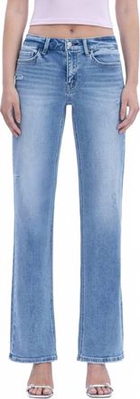 Flying Monkey Aileeah Mid Rise Straight Jeans In Light Wash