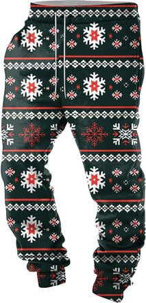 Generic Christmas Mens Tracksuit Bottoms Mens Jogger Gym Sweatpants Pants Loose Fit Workout Jogging Trousers Elasticated Waisted Running Trousers Tracksuit Jo