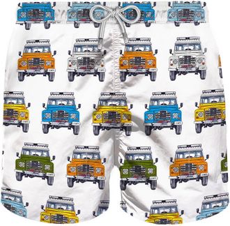 MC2 Saint Barth Man Swim Shorts Safari Car Print