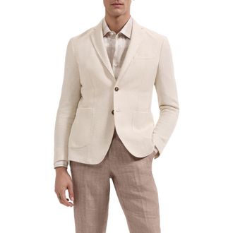 Bugatchi Tan Herringbone Knit Sport Coat in Sand at Nordstrom, Size 42