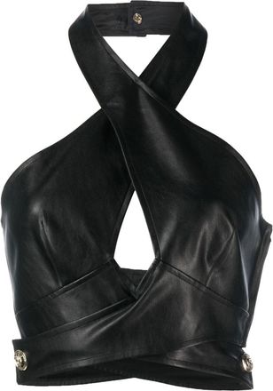Pinko Triplo crossover top - women - Polyester/Polyurethane - 40 - Black