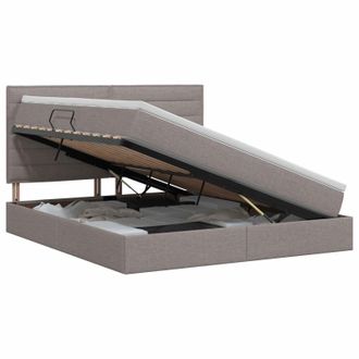 vidaXL Letto Con Contenitore E Materasso Tortora 160 X 200 Cm Tessuto Vidaxl