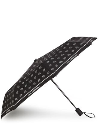 Karl Lagerfeld Ikon paraplu met metallic-effect - Zwart