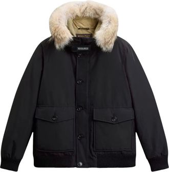 Woolrich Polar Afneembare Bont Bomberjack - Heren - Jassen - Zwart - Maat: XL Katoen