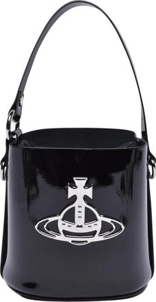 Vivienne Westwood Daisy Drawstring - Dames - Schoudertassen - Zwart - ONE Size - Leer - Tassen