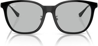 Ray-Ban 55mm Square Sunglasses in Black /Light Grey at Nordstrom