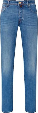 Jacob Cohen Rode Gestikte Bard Slim Fit Jeans - Heren - Slim Fit Jeans - Blauw - W29 - Jeans