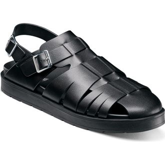 Stacy Adams Largo Fisherman Sandal in Black at Nordstrom, Size 14