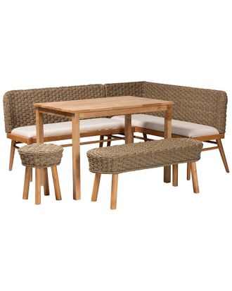 Baxton Studio Nu Not Profitable Baxton Studio Denver Modern Wood 5Pc Dining Nook Set