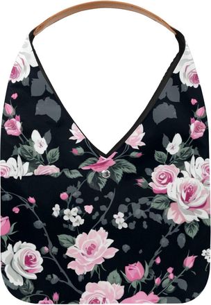 Generic Colorful Art Flowers Reusable Lightweight Grocery Bags - Foldable Into Compact Pouch, Washable & Sturdy, Multipurpose for Shopping and Travel