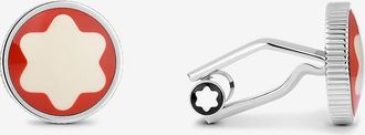 Montblanc Runde lackierte Stahl-Manschetteknöpfe Heritage Rouge & Noir