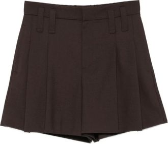 Brunello Cucinelli Brunello Cucinelli, Short Shorts, female, Brown, Size: S Brown Pleated High Waist Shorts