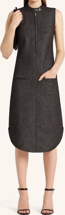 Courr&egrave;ges Biker Zipped Denim Dress In Black