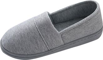 Generic Men Women Slippers Cotton Comfortable Plush Lightweight Padded Soft Memory Foam Plush Warm Lightweight Slippers, grey, 7 UK