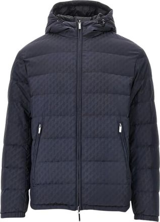 Emporio Armani Chaqueta Corta con Capucha de Plum&oacute;n - Jackets - Hombre - Azul - 2XL