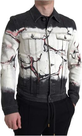 Dolce & Gabbana Multicolor Katoenen Stretch Denim Jack - Heren - Spijkerjassen - Veelkleurig - M - Katoen - Jassen