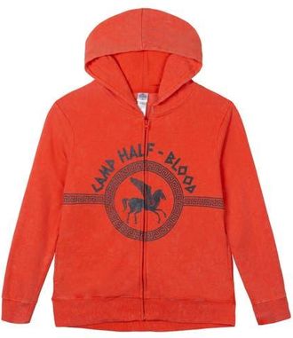 Disney Percy Jackson and the Olympians Cosplay Fleece Zip-Up Hoodie in Mineral Wash Orange at Nordstrom, Size Xx-Large