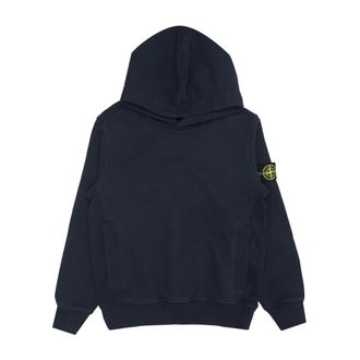 Stone Island Gauzed Cotton Hooded Sweatshirt - male - Stone Island - Kids Sweatshirts - Blue - 8 Y - Kids