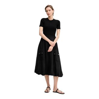 DKNY Dkny, Dames, Jurken, Zwart, Maat: M Viscose