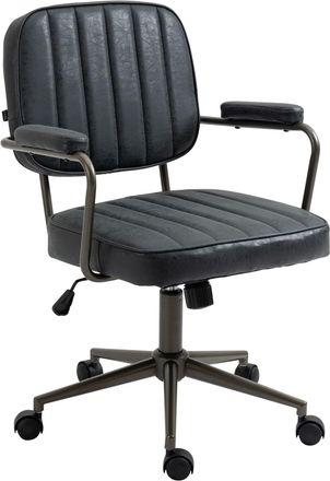 Clp Silla de oficina giratoria regulable en Simil cuero Negro antiguo