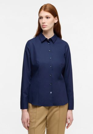Eterna Hemdbluse ETERNA REGULAR FIT, Damen, Gr. 36, blau (navy), 100% Baumwolle, Blusen Hemdbluse, NON IRON (b&uuml;gelfrei)