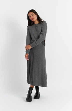 Chinti and Parker Wool Cashmere Blend Crew Neck Cropped Cardigan in Grey at Nordstrom, Size X-Large