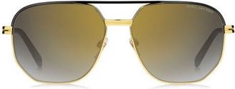 Marc Jacobs 58mm Gradient Aviator Sunglasses in Gold Black/Grey Gold Gradient at Nordstrom