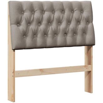 vidaXL Upholstered Headboard Taupe 90 cm Solid Pine Wood vidaXL