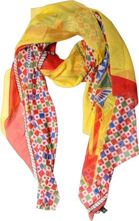 Dolce & Gabbana Multicolor Silk Carretto Shawl Stole Womens Scarf