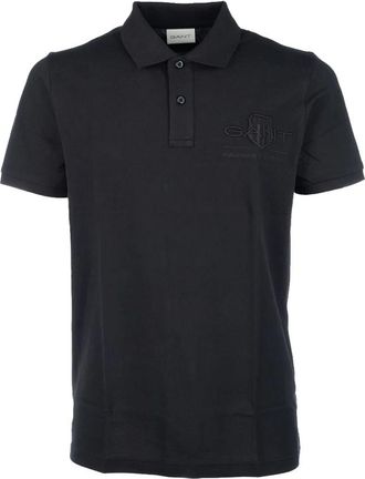 GANT Casual Katoenen T-Shirt - Heren - Polos - Zwart - S - Katoen - Tops