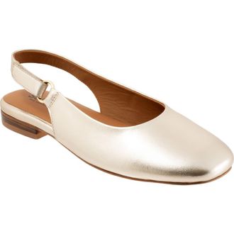 Softwalk Katy Slingback Flat in Champagne at Nordstrom, Size 10.5
