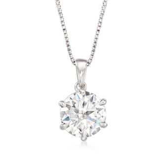 Ross-Simons Moissanite Solitaire Necklace in Sterling Silver
