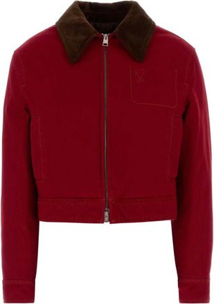 Ami Cropped Denim Jacket - Dames - Zomerjassen - Rood - XS - Denim - Jassen