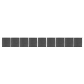 vidaXL Vidaxl - Juego De Paneles De Valla Wpc Negro 1564x186 Cm