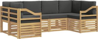 vidaXL Conjunto De Sof&aacute;s De Exterior 6 Uds. Blanco Y Antracita Vidaxl