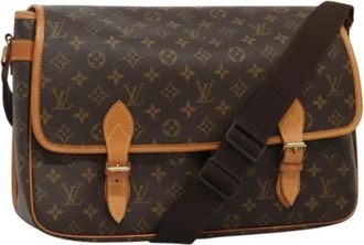 Louis Vuitton Tweedehands Canvas Louis Vuitton tassen - Dames - Vintage Schoudertas - Bruin - ONE Size - Leer - Vintage