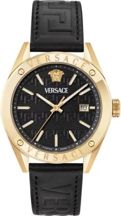 Versace Accessoires, Heren, Zwart, ONE Size, Athletic Leather Watch