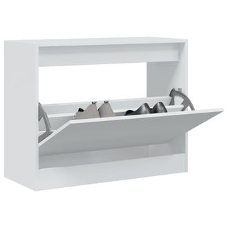 vidaXL Zapatero De Madera De Ingenier&iacute;a Blanco 80x34x63 Cm Vidaxl