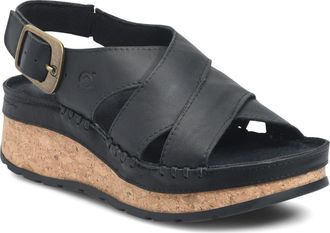 B&oslash;rn Kavala Platform Sandal in Black Leather at Nordstrom, Size 10